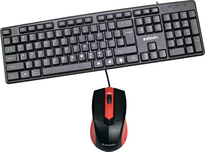 zebion K500 Wired Keyboard + Swag Wired Mouse Wired USB Standard Desktop Keyboard Compatible with Desktop, Laptop, Mac Easy to Use,Plug and Play,Quick, Comfy Durable body(Black, Red) zebion K500 Wired Keyboard + Swag Wired Mouse Wired USB Standard Desktop Keyboard Compatible with Desktop, Laptop, Mac Easy to Use,Plug and Play,Quick, Comfy Durable body(Black, Red)