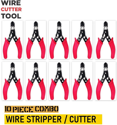 Divinext 10=pcs Wire Cutter Stripper Electric Cable Stripping Crimping Snap Off Blade 5 Inch We ire Cutter and Stripper Multipurpose Tool with Rubber Insulated Handle Wire Cutter