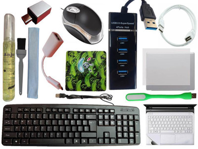 ANJO Keyboard-LED Mouse-Pad-3.0 USB Hub-3in1Cleaner-OTG C&Micro-Ext 1.5m-LED-Skin Combo Set
