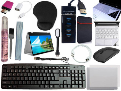 ANJO KeyboardWirelesMous-WPad-3Hub-3n1Cl-OTGCM-Ext-LED-Skin-15.6iScrn&KeyGuard&Sleeve Combo Set