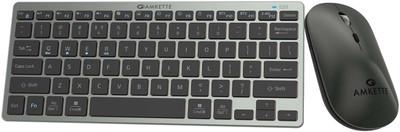 AMKETTE Wi-Key Mini 2 Multi Device Wireless Keyboard and Mouse Combo Set(Grey)