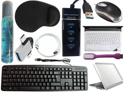 ANJO Keyboard-LED Mouse-Wrist Support Pad-3.0 Hub-Cleaner-OTG 2in1-Ext 1.5m-LED-Skin Combo Set
