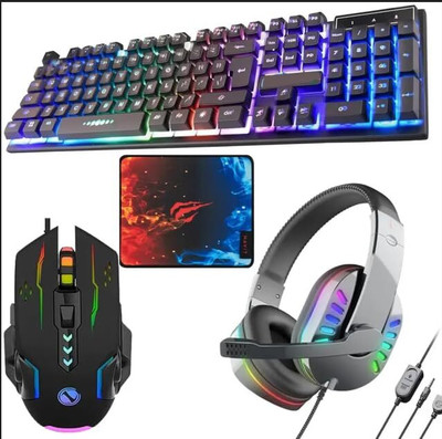 ENTWINO 4 in 1, Gaming Keyboard Mouse Combo With Gaming Headphone + Mousepad Combo Set Designed for Gaming(Black) ENTWINO 4 in 1, Gaming Keyboard Mouse Combo With Gaming Headphone + Mousepad Combo Set Designed for Gaming(Black)