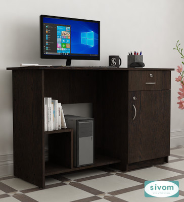 SIVOM Classy Study/Home Office Engineered Wood Computer Desk(Straight, Finish Color - Dark Wenge, Knock Down)