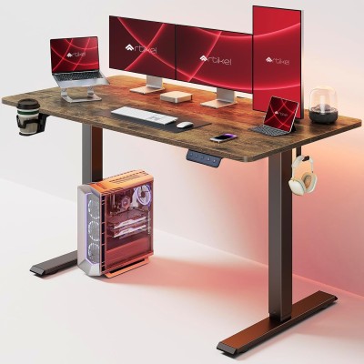 Artikel Multipurpose Electric Height Adjustable Gaming Table Home & Office Sit Stand Engineered Wood Computer Desk(Modular, Finish Color - Vintage brown, DIY(Do-It-Yourself))