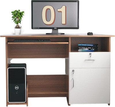 Woodlore Multi-Purpose Study & Computer Table for Study& Office Work Engineered Wood Computer Desk(Straight, Finish Color - Brown, Knock Down)