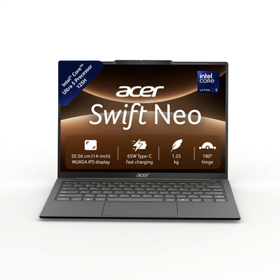 Acer Swift Neo AI PC Intel Core Ultra 5 125H - (16 GB/512 GB SSD/Windows 11 Home) SFN14-55 Notebook(14 inch, Steel Gray, 1.25 kg, With MS Office)