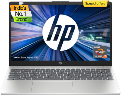 HP 15s (2023) AMD Ryzen 5 Quad Core 7520U – (16 GB/512 GB SSD/Windows 11 Home) 15-fc0030AU Thin And Light Laptop (15.6 Inch, Natural Silver, 1.75 Kg, With MS Office) For Rs. 44090 @ 27 %