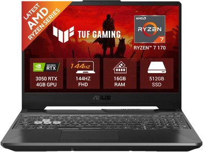 ASUS TUF Gaming A15 (2026) AMD Ryzen 7 170 - (16 GB/512 GB SSD/Windows 11 Home/4 GB Graphics/NVIDIA GeForce RTX 3050) FA506NCQ-HN006W Gaming Laptop(15.6 inch, Black, 2.3 kg)