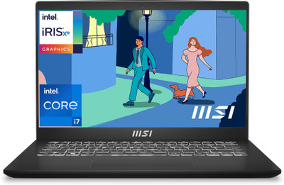 MSI Modern 14 Intel Core i7 12th Gen 1255U - (16 GB/512 GB SSD/Windows 11 Home) Modern 14 C12MO Business Laptop(14 inch, Classic Black, 1.4 Kg, With MS Office)