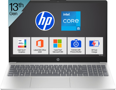 HP 15 Intel Core i5 13th Gen 1334U - (16 GB/512 GB SSD/Windows 11 Home) 15-fd0576TU / 15-fd0467TU Thin and Light Laptop(15.6 inch, Silver, 1.59 Kg, With MS Office)