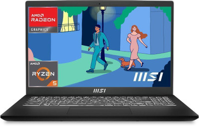 MSI Modern 15 AMD Ryzen 5 Hexa Core 7530U - (8 GB/512 GB SSD/Windows 11 Home) Modern 15 B7M-428IN Business Laptop(15 Inch, Black, 1.75 Kg, With MS Office)