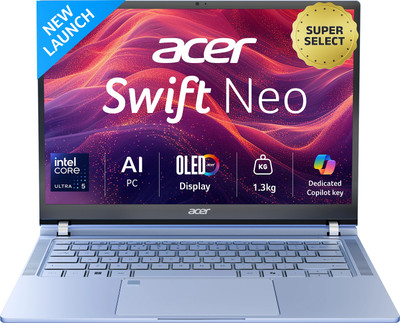 Acer Swift Neo OLED Intel Core Ultra 5 115U - (16 GB/512 GB SSD/Windows 11 Home) SFN14-54H Thin and Light Laptop(14 inch, Blue, 1.3 Kg, With MS Office)