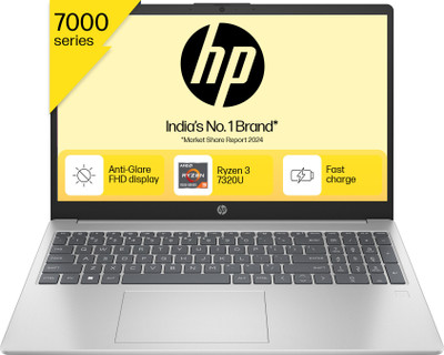 HP 15 (2024) AMD Ryzen 3 Quad Core 7320U - (8 GB/512 GB SSD/Windows 11 Home) 15-fc0154AU Thin and Light Laptop(15.6 Inch, Silver, 1.59 Kg, With MS Office)