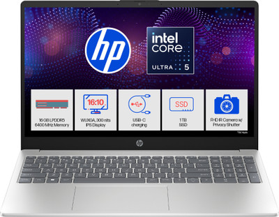 HP Pavilion AI PC Intel Core Ultra 5 125U - (16 GB/1 TB SSD/Windows 11 Home) 16-af0056TU Thin and Light Laptop(16 inch, Natural Silver Aluminum, 1.77 Kg, With MS Office)