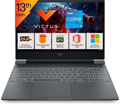 HP Victus Intel Core i5 13th Gen 13420H - (16 GB/512 GB SSD/Windows 11 Home/6 GB Graphics/NVIDIA GeForce RTX 3050/144 Hz) 15-fa2700TX Gaming Laptop(15.6 inch, Mica Silver, 2.29 Kg, With MS Office)