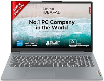 Lenovo IdeaPad Slim 3 Intel Core i5-12450H Intel Core i5 12th Gen - (16 GB/512 GB SSD/Windows 11 Home) 83ER00KSIN Thin and Light Laptop(15.6 inch, Arctic Grey, With MS Office)