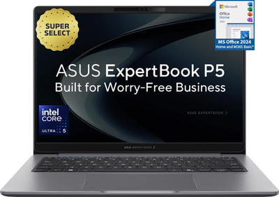 ASUS ExpertBook P5 with Full Metal OLED AI PC 1 Yr ADP Intel Core Ultra 5 225H - (16 GB/512 GB SSD/Windows 11 Home) P5406CCA-SF0162WS Thin and Light Laptop(14 inch, Misty Grey, 1.30 Kg, With MS Office)