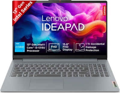 Lenovo IdeaPad Slim 3 with 1Yr ADP Intel Core i3 13th Gen 1315U - (8 GB/512 GB SSD/Windows 11 Home) 15IRU8 Thin and Light Laptop(15.6 Inch, Arctic Grey, 1.62 Kg, With MS Office)
