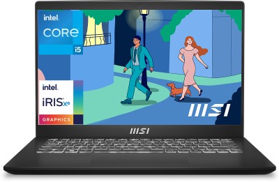 MSI Modern 14 Intel Core i5 11th Gen 1155G7 - (8 GB/512 GB SSD/Windows 11 Home) Modern 14 C11M-030IN Thin and Light Laptop(14 Inch, Classic Black, 1.4 Kg)