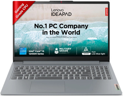Lenovo IdeaPad Slim 3 Intel Core i5 12th Gen 12450H - (16 GB/512 GB SSD/Windows 11 Home) 15IAH8 Thin and Light Laptop(15.6 Inch, Arctic Grey, 1.62 Kg, With MS Office)