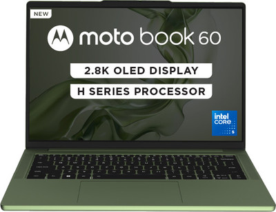 MOTOROLA Motobook 60 Full Metal Intel Core 5 (Series 2) 210H – (16 GB/512 GB SSD/Windows 11 Home) 14IRH10R Thin And Light Laptop  (14 Inch, PANTONE Bronze Green, 1.4 Kg, With MS Office) For Rs. 62990 @ 33 %