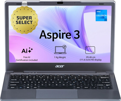 Acer Aspire 3 Intel Celeron Dual Core - (8 GB/512 GB SSD/Windows 11 Home) A311-45 Thin and Light Laptop(11.6 inch, Steel Grey, 1.0 kg)