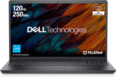 DELL 15 Intel Core i3 12th Gen 1215U - (8 GB/512 GB SSD/Windows 11 Home) 3520 Thin and Light Laptop(15.6 inch, Carbon Black, 1.69 Kg, With MS Office)