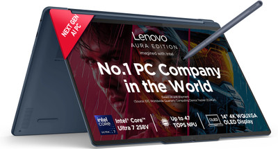 Lenovo Yoga 9 2-in-1 Aura Edition 4K WQUXGA OLED Copilot+PC Intel Core Ultra 7 258V - (32 GB/1 TB SSD/Windows 11 Home) Yoga 9 2-in-1 14ILL10 2 in 1 Laptop(14 Inch, Cosmic Blue, 1.32 Kg, With MS Office)