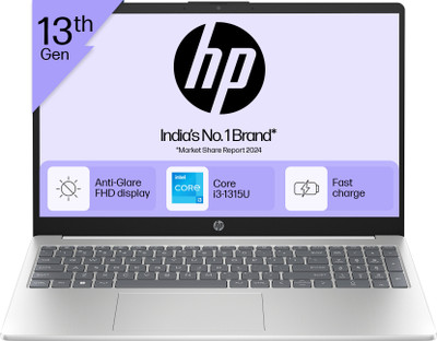 HP Laptop Intel Core i3 13th Gen 1315U - (8 GB/512 GB SSD/Windows 11 Home) 15-fd0186TU Thin and Light Laptop(15.6 Inch, Natural Silver, 1.59 kg)