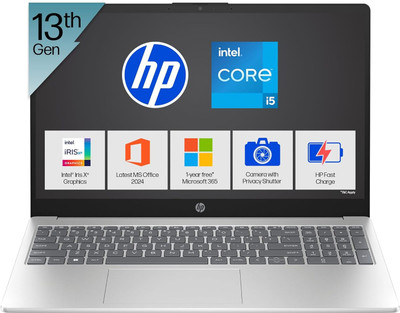 HP Intel Core i5 13th Gen 1334U - (16 GB/1 TB SSD/Windows 11 Home) 15-fd0552TU Thin and Light Laptop(15.6 Inch, Natural Silver, 1.59 Kg, With MS Office)