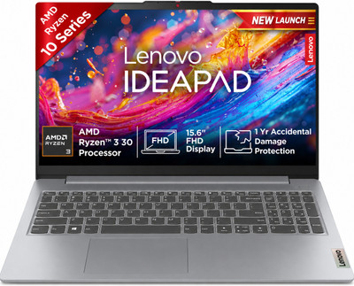 Lenovo AMD Ryzen 3 Quad Core 30 - (8 GB/512 GB SSD/Windows 11 Home) IdeaPad Slim 3 15AMN8 Thin and Light Laptop(15.6 inch, Arctic Grey, 1.62 kg, With MS Office)