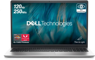 DELL 15 AMD Ryzen 5 Hexa Core 7530U - (16 GB/512 GB SSD/Windows 11 Home) 3535 Thin and Light Laptop(15.6 Inch, Platinum Silver, 1.67 Kg, With MS Office)