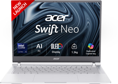 Acer Swift Neo OLED AI PC Intel Core Ultra 5 115U - (16 GB/512 GB SSD/Windows 11 Home) SFN14-54H Thin and Light Laptop(14 Inch, Silver, 1.3 Kg, With MS Office)