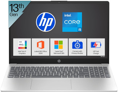 HP Intel Core i5 13th Gen 1334U - (12 GB/512 GB SSD/Windows 11 Home) 15-fd0575TU Thin and Light Laptop(15.6 Inch, Natural Silver, 1.59 Kg, With MS Office)