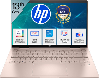 HP Pavilion 14 X360 Intel Core i5 13th Gen 1335U - (16 GB/1 TB SSD/Windows 11 Home) 14-ek1151TU 2 in 1 Laptop(14 inch, Pale Rose Gold Cover & Base, 1.51 Kg, With MS Office)