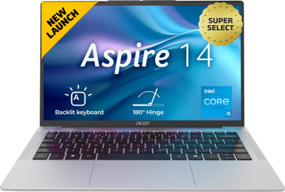 Acer Aspire 14 with Backlit Keyboard, Intel Core i5 13th Gen 13500H - (16 GB/512 GB SSD/Windows 11 Home) AS14H-53 Thin and Light Laptop(14 inch, Pure Silver, 1.44 Kg, With MS Office)
