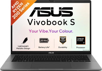 Vivobook S14 (2026) with Office 2024 + M365 Basic*, AI PC NPU up to 16TOPS AMD Ryzen 7 260 - (16 GB/1 TB SSD/Windows 11 Home) M3407HA-LY750WS Thin and Light Laptop(14 inch, Matte Gray, 1.4 kg, With MS