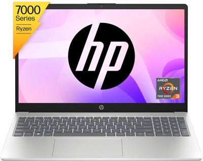 HP Ryzen 3 Quad Core 7320U - (8 GB/512 GB SSD/Windows 11 Home) 15-fc0025AU Thin and Light Laptop(15.6 Inch, Natural Silver, 1.75 Kg, With MS Office)