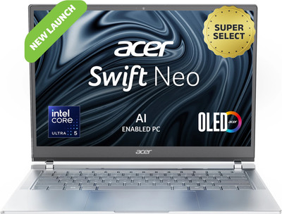 Acer Swift Neo OLED AI PC Intel Core Ultra 5 115U - (16 GB/1 TB SSD/Windows 11 Home) UN.35GSI.007 Thin and Light Laptop(14 Inch, Silver, 1.3 Kg, With MS Office)