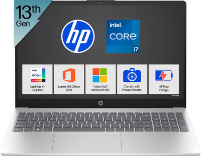 HP 15 Intel Core i7 13th Gen 1355U - (16 GB/512 GB SSD/Windows 11 Home) fd0468TU / fd0515TU Thin and Light Laptop(15.6 inch, Silver, 1.59 Kg, With MS Office)