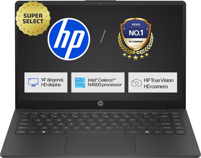 HP Intel Celeron Dual Core N4500 - (8 GB/512 GB SSD/Windows 11 Home) 14s-dq3149TU / 14s-dq3141TU Thin and Light Laptop(14 Inch, Jet Black, 1.46 Kg, With MS Office)
