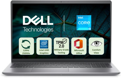 DELL Intel Core i3 13th Gen 1305U - (8 GB/512 GB SSD/Windows 11 Home) VN3530XR6N1002ORG1O Thin and Light Laptop(15 inch, Titan Grey, 1.66 Kg, With MS Office)