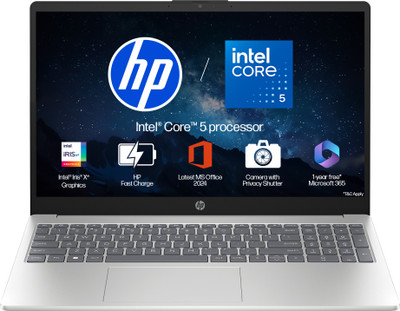 HP 15 (i5 14th Gen) Intel Core 5 120U - (16 GB/512 GB SSD/Windows 11 Home) 15-fd0665TU / 15-fd0640TU / 15-fd0682TU Thin and Light Laptop(15.6 Inch, Natural Silver, 1.59 Kg, With MS Office)