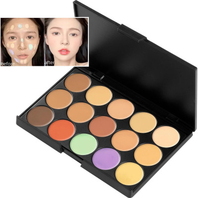 MYEONG 15-in-1 Colors Pro Contouring Full Coverage Waterproof Face Concealer Palette Concealer(Multi Color, 19 g)