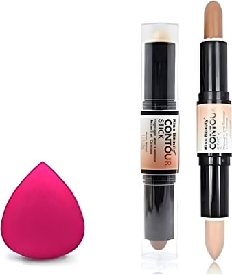 Dhanmann Professionals Beauty Highlighter, Contour Bronzer with Blender Puff for Makeup Concealer(Multicolor, 2 g)