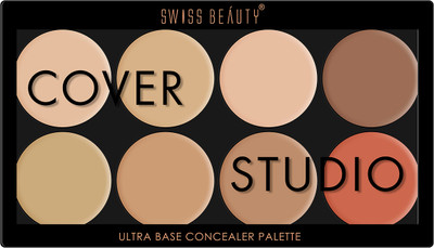 SWISS BEAUTY Studio cover ultra base Contour Palette Concealer(Multicolor, 19 ml)