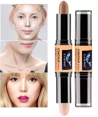 BLUEMERMAID 2 IN 1 Cream Highlight and Contour Stick Concealer(IVORY & BROWN, 8 g)