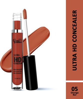 Glam21 Cosmetics Ultra HD Liquid Concealer for HD Finish | Non-sticky & Long Lasting Matte Finish Concealer(Orange Bar, 5 g)