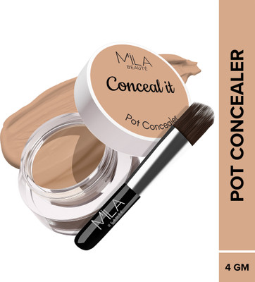 MILA BEAUTÉ Conceal It Pot Concealer With SPF 15 & Vitamin-E Light Weight Full Coverage Concealer(Hazelnut, 4 g)
